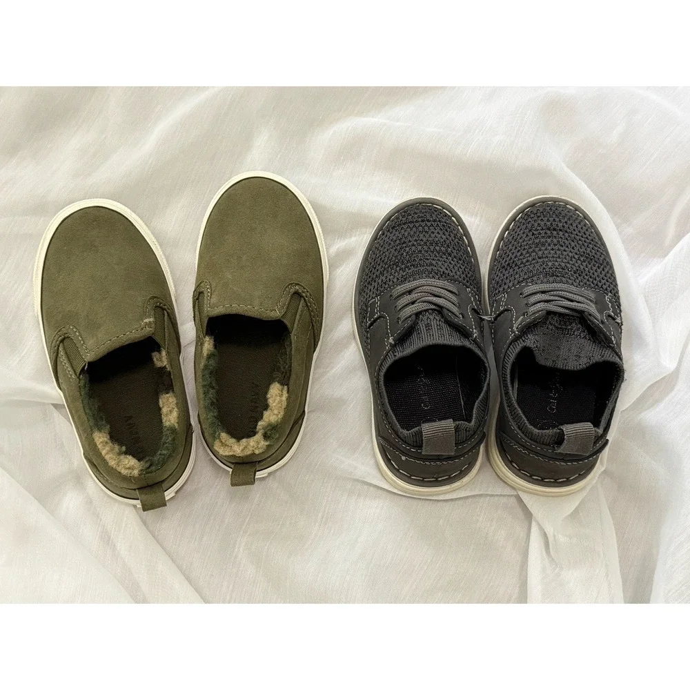 Lot Of 2 Pairs Toddler Size 7 And 8 Boy Shoes Sneakers Old‎ Navy Cat Jack Sherpa